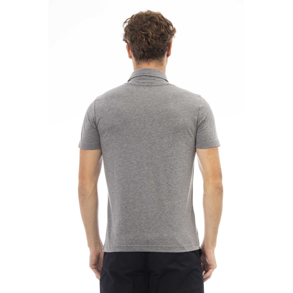 Baldinini Trend Graues Baumwoll-Herren-Polo
