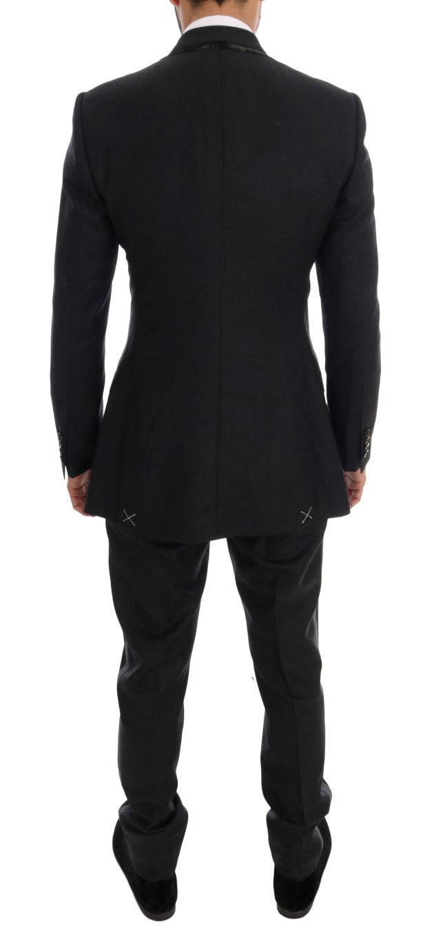 Dolce & Gabbana – Zweireihiger 3-teiliger Anzug aus grauer Wolle