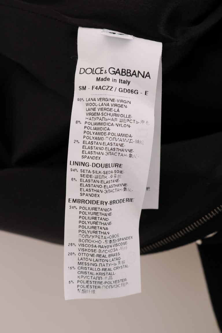Dolce & Gabbana – Schwarzer Bleistiftrock mit Kristallblumenmuster