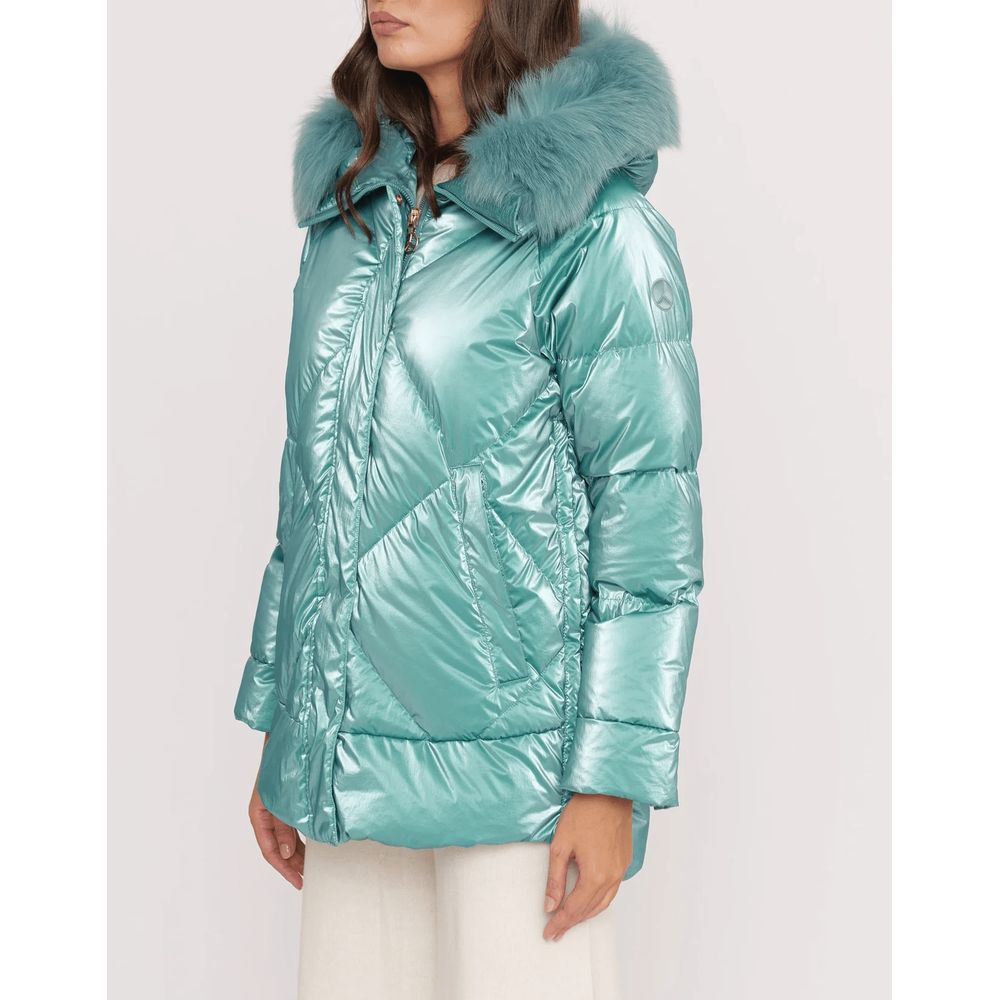People Of Shibuya Hellblaue Polyester-Damenjacke