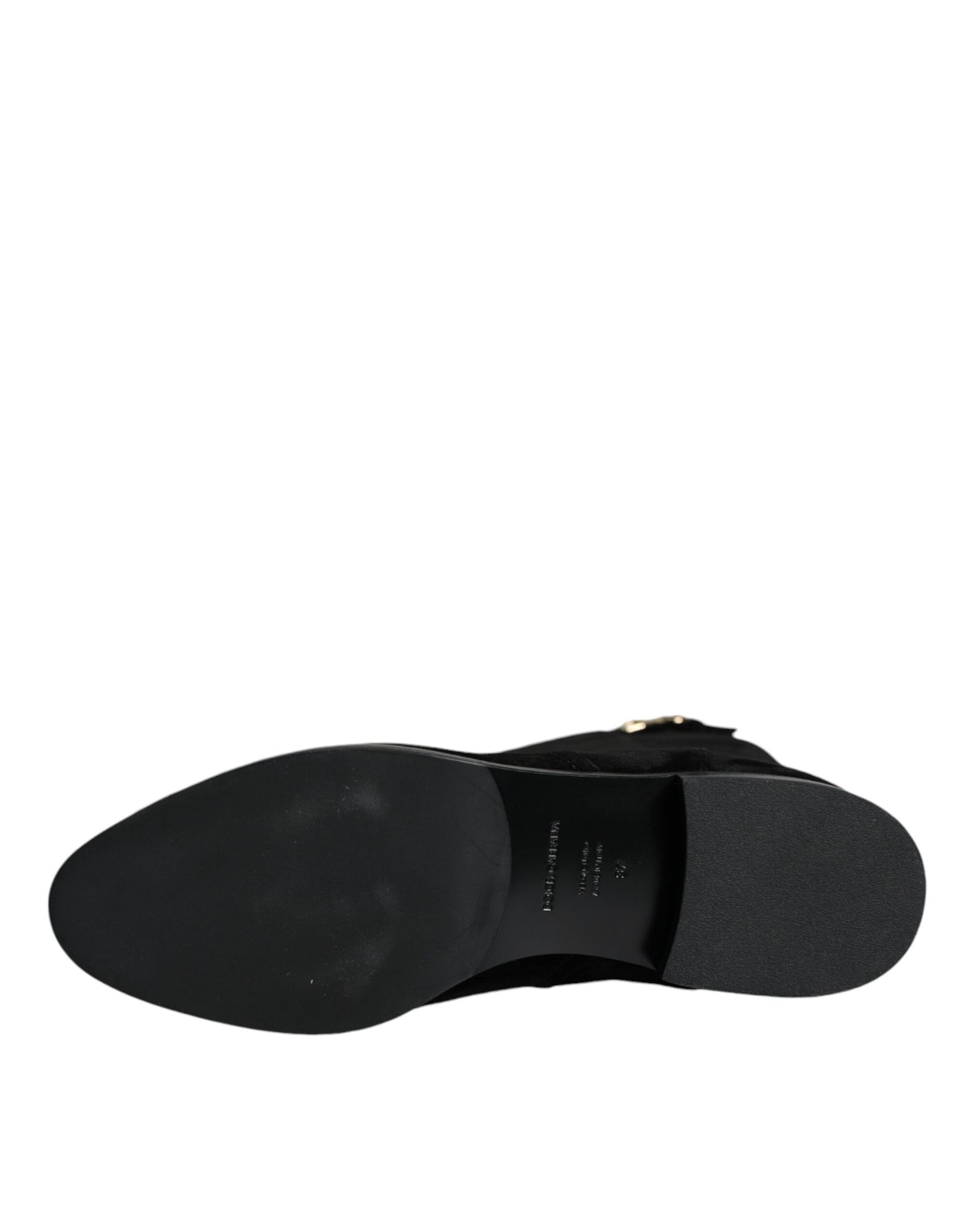 Dolce & Gabbana – Kniehohe Stiefel aus schwarzem Wildleder