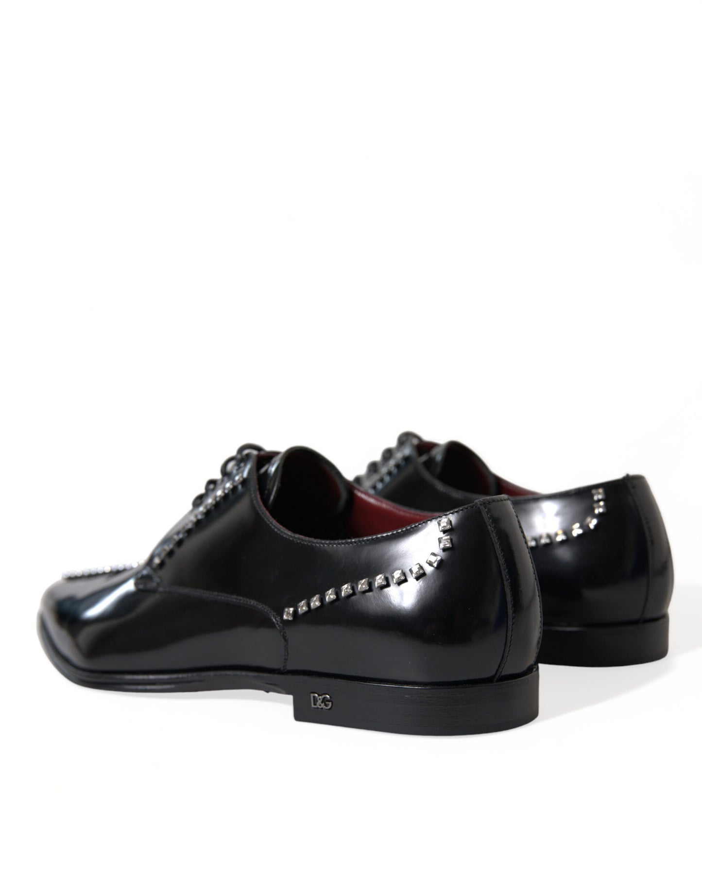 Dolce & Gabbana – Formelle Schuhe aus schwarzem Leder mit Kristallen