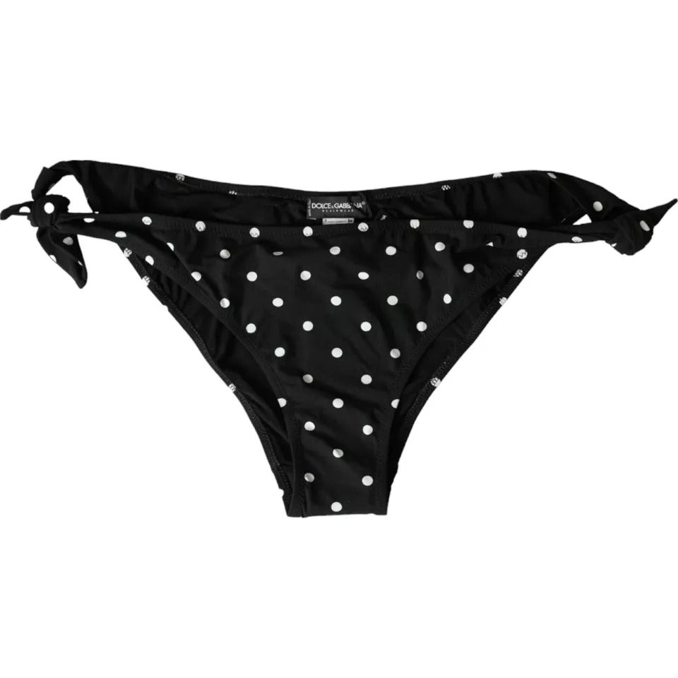 Dolce & Gabbana – Schwarz gepunktete Bademode, Strandmode, Bikinihose
