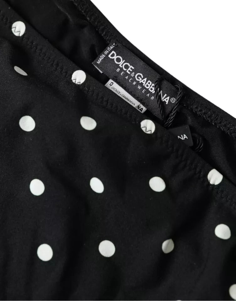 Dolce & Gabbana – Schwarz gepunktete Bademode, Strandmode, Bikinihose