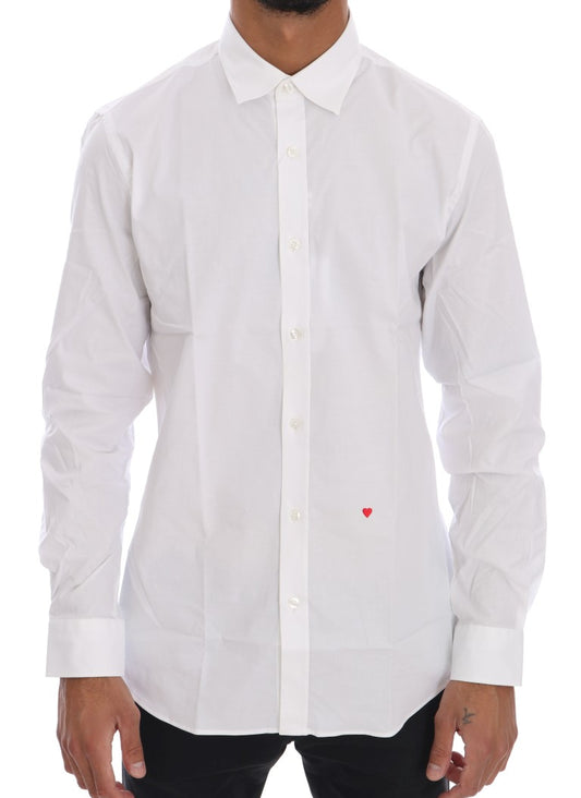 Moschino Slim Fit Hemd aus Baumwollstretch in Weiß