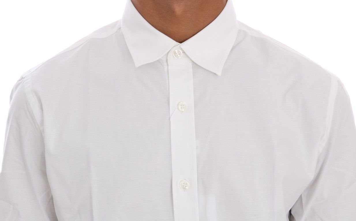 Moschino Slim Fit Hemd aus Baumwollstretch in Weiß