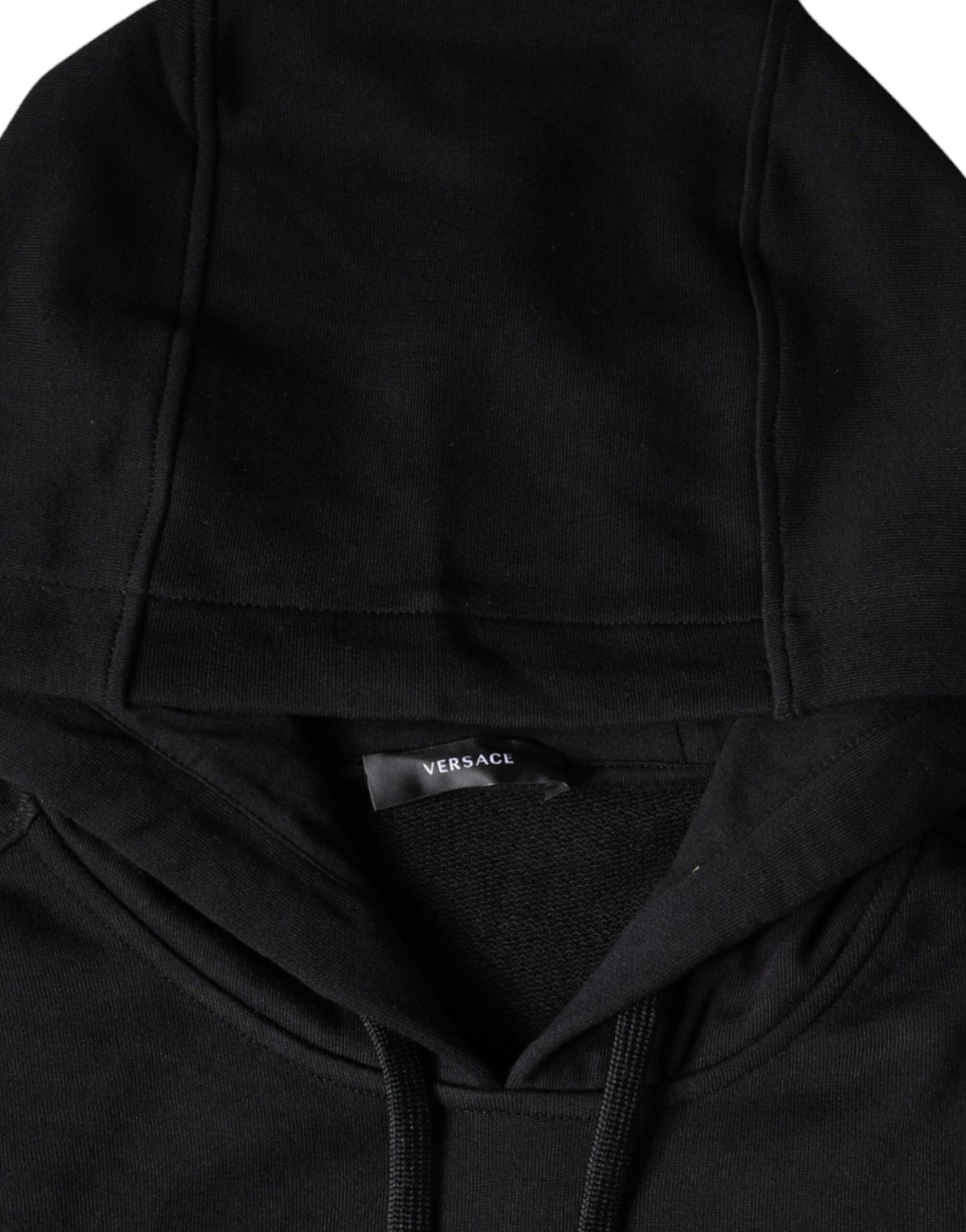 Versace Schwarzer Kapuzenpullover aus Baumwolle mit Medusa-Print