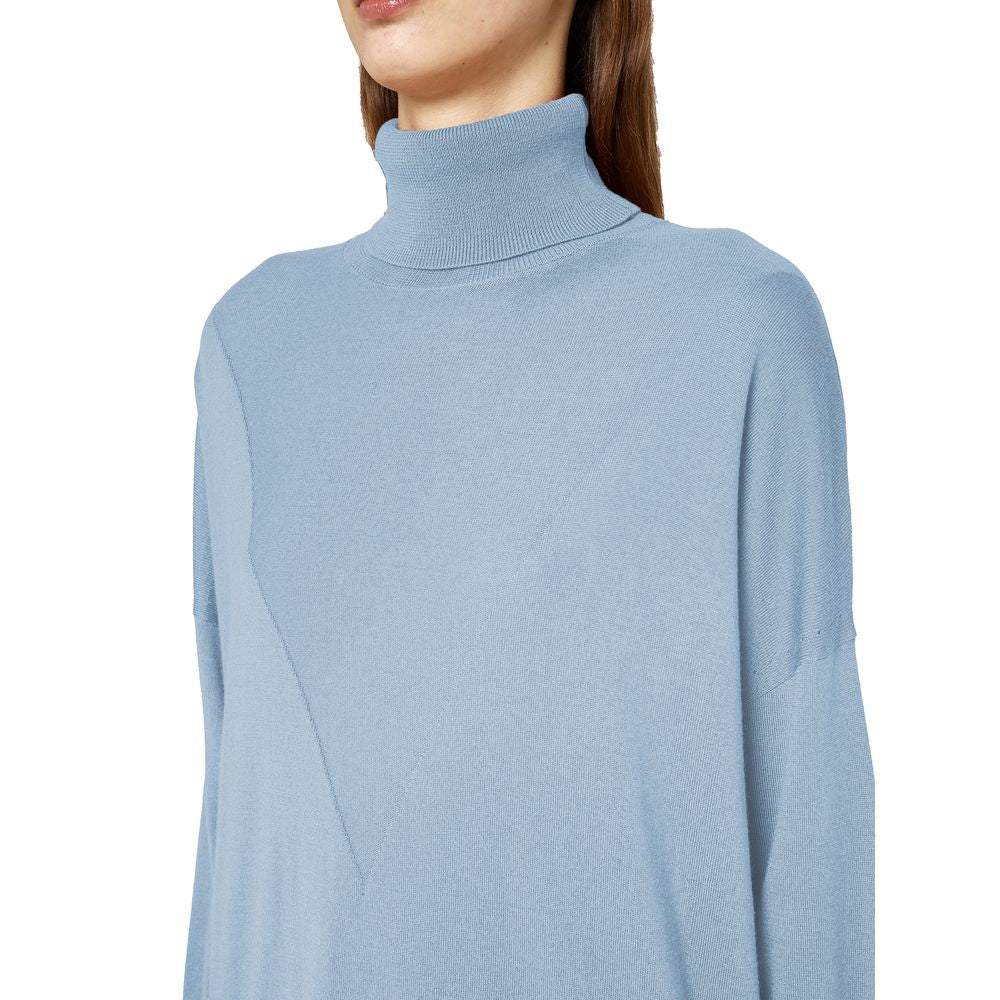 Alpha Studio Hellblauer Seidenpullover für Damen