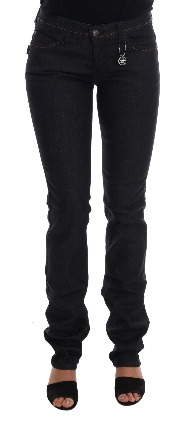 Costume National – Blaue Slim-Fit-Jeans aus Stretch-Baumwolle