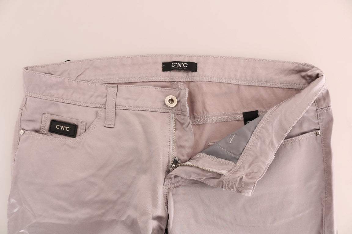 Costume National – Beige Slim Fit Jeans aus Baumwolle