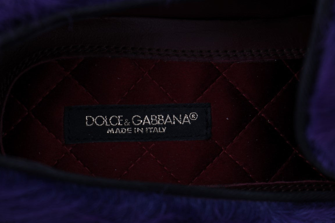Dolce & Gabbana Lilafarbene Loafer aus Schafspelz