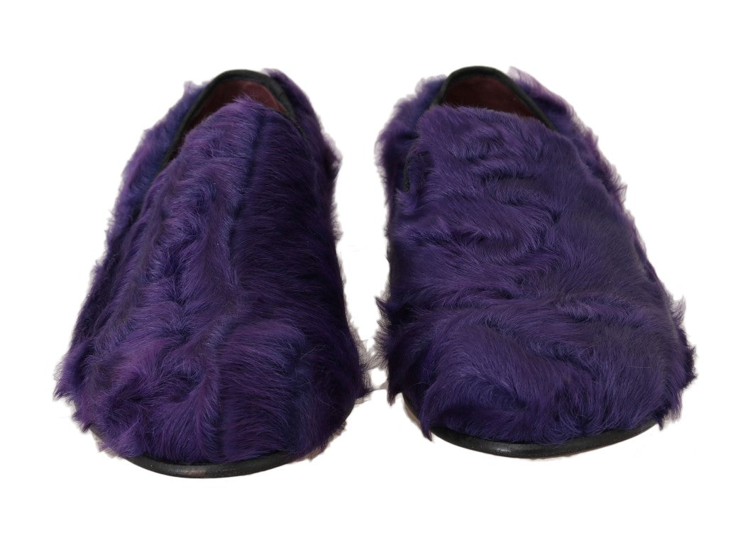 Dolce & Gabbana Lilafarbene Loafer aus Schafspelz