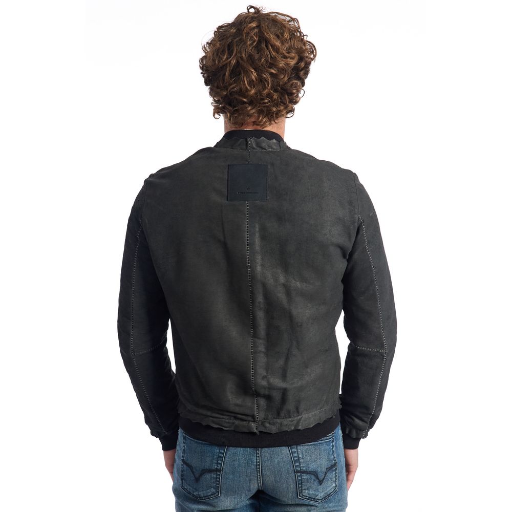 Roberto Pepe Luxus-Herrenjacke aus grauem Lammleder