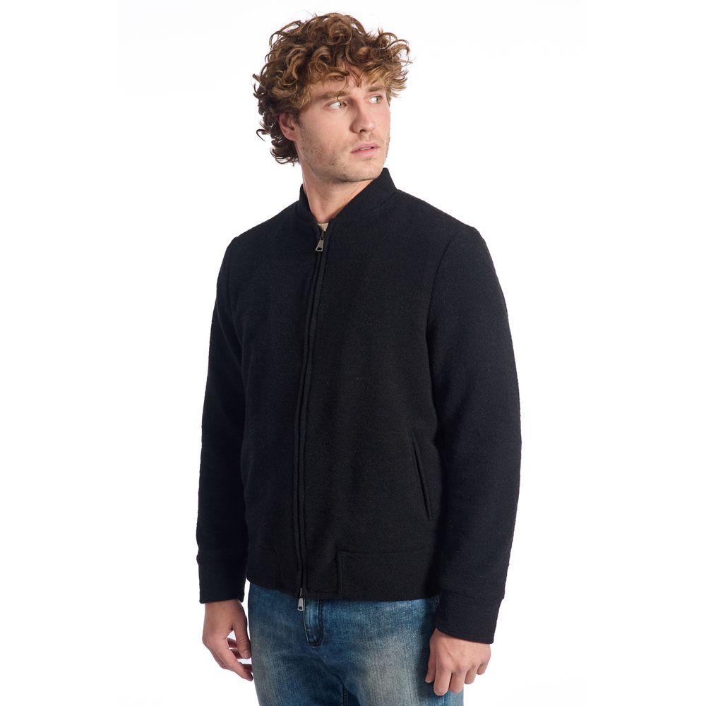 Roberto Pepe Luxus Schwarze Wolljacke für Herren