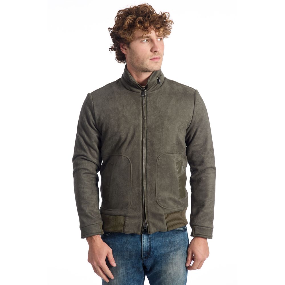 Roberto Pepe Luxuriöse grüne Ecomontone-Herrenjacke