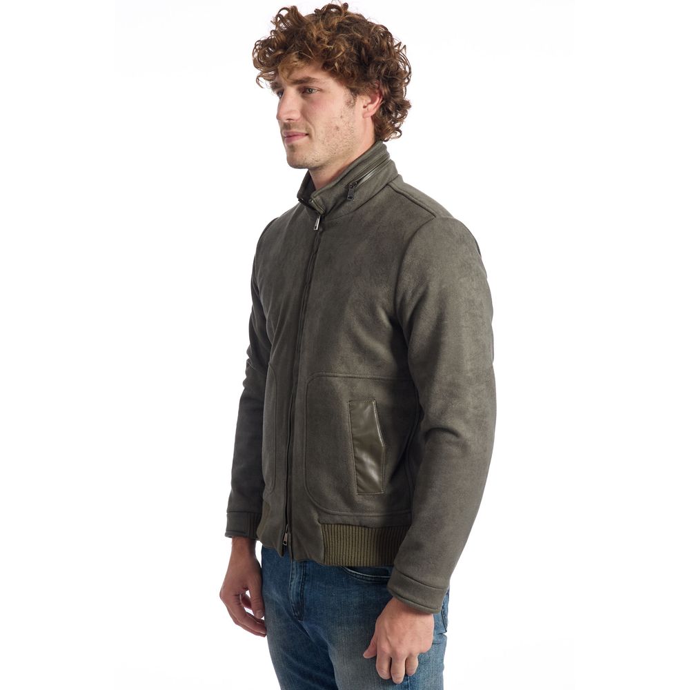 Roberto Pepe Luxuriöse grüne Ecomontone-Herrenjacke