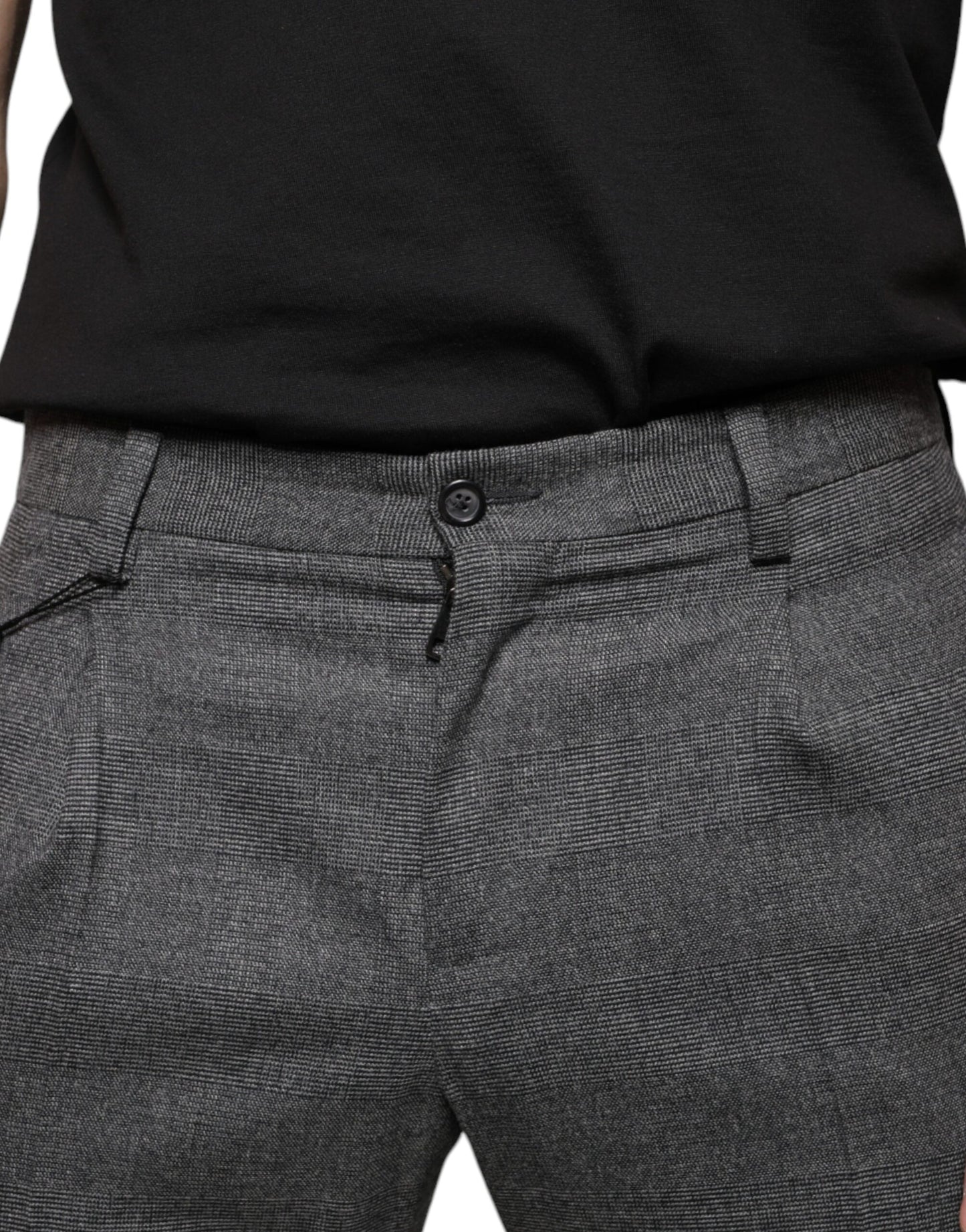 Dolce & Gabbana Grau karierte Skinny-Hose aus Wolle im Tartan-Stil