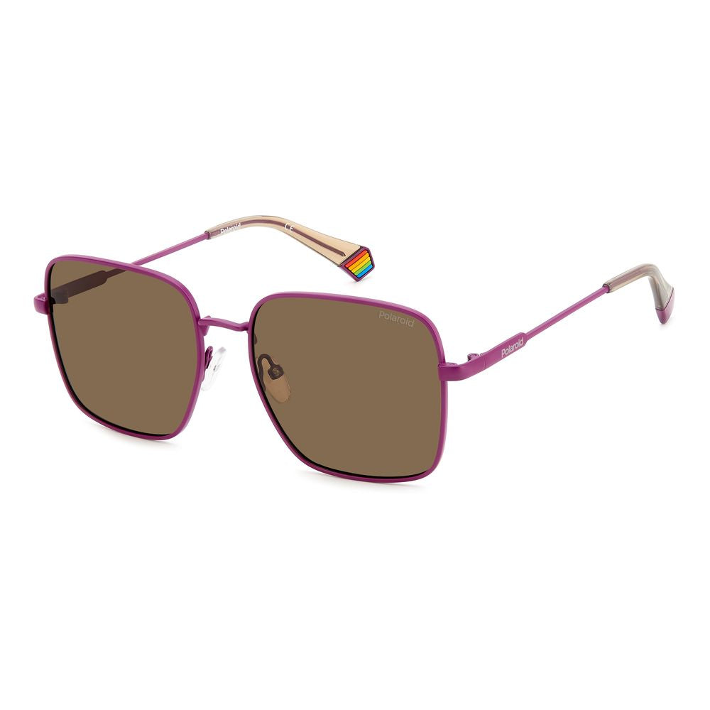 Polaroid – Lilafarbene Sonnenbrille aus Metall