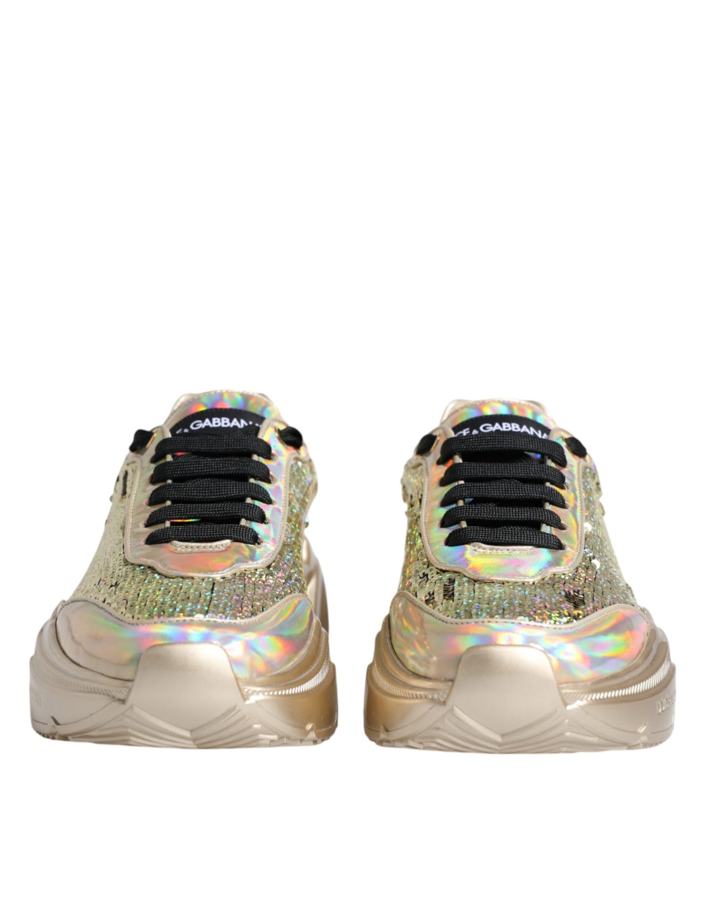Dolce & Gabbana Daymaster Sneakers mit schillernden Pailletten in Gold