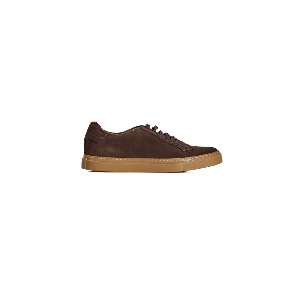 Roberto Pepe Luxus-Sneaker aus braunem Kalbsleder für Herren