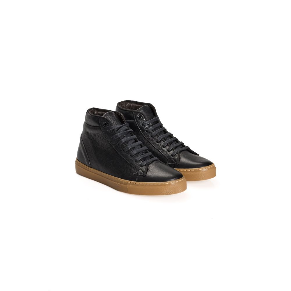 Roberto Pepe Luxus-Sneaker aus schwarzem Kalbsleder für Herren
