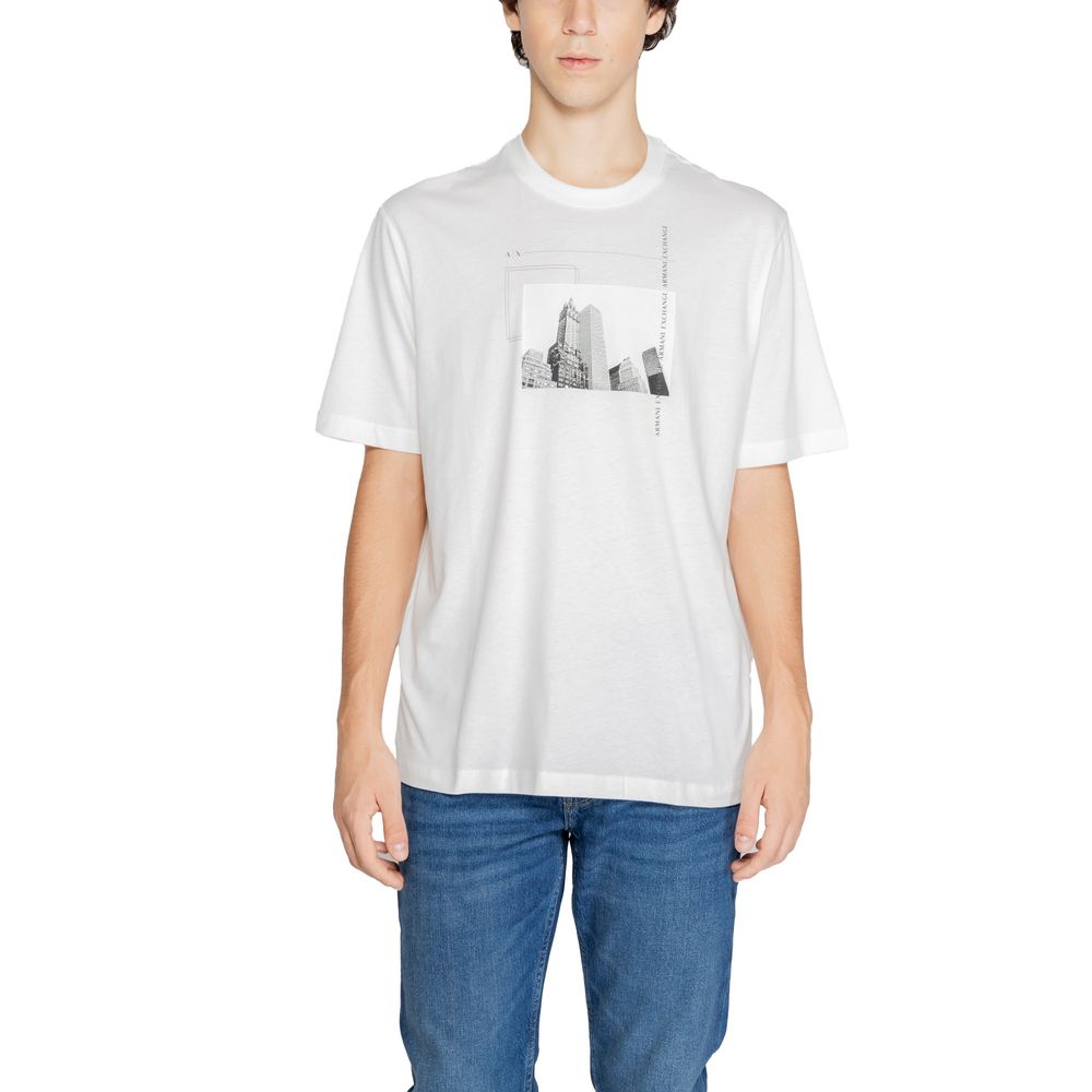 Armani Exchange – Weißes Baumwoll-T-Shirt