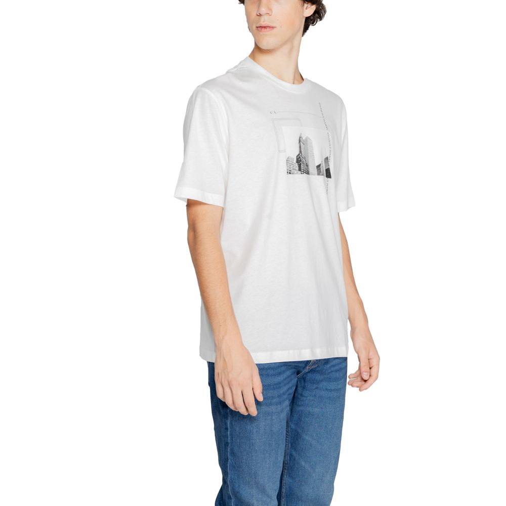 Armani Exchange – Weißes Baumwoll-T-Shirt