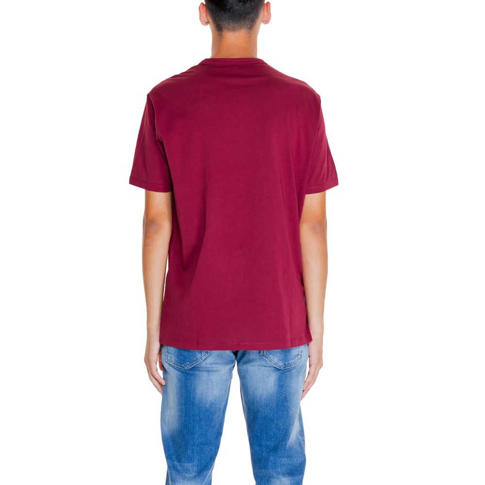 Armani Exchange – Bordeauxfarbenes Baumwoll-T-Shirt