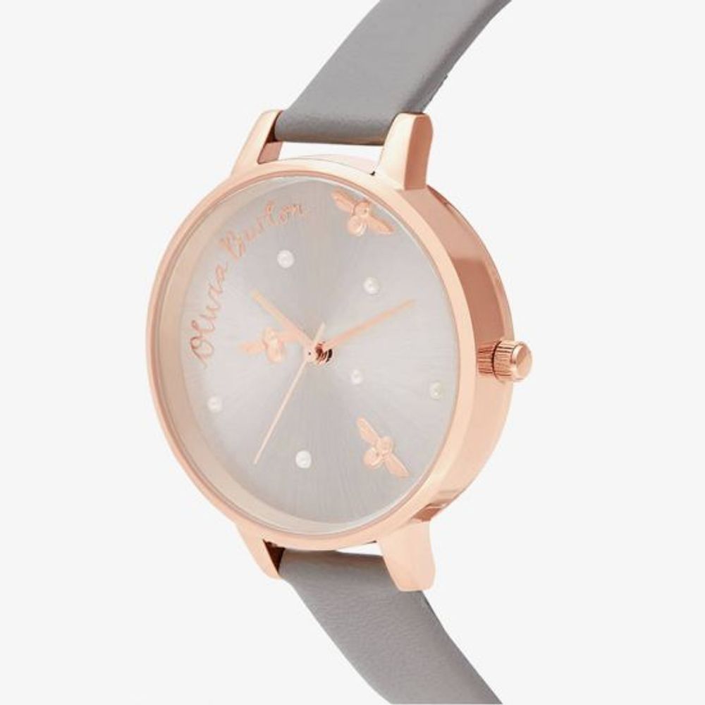 Olivia Burton – Graue Kunstlederuhr
