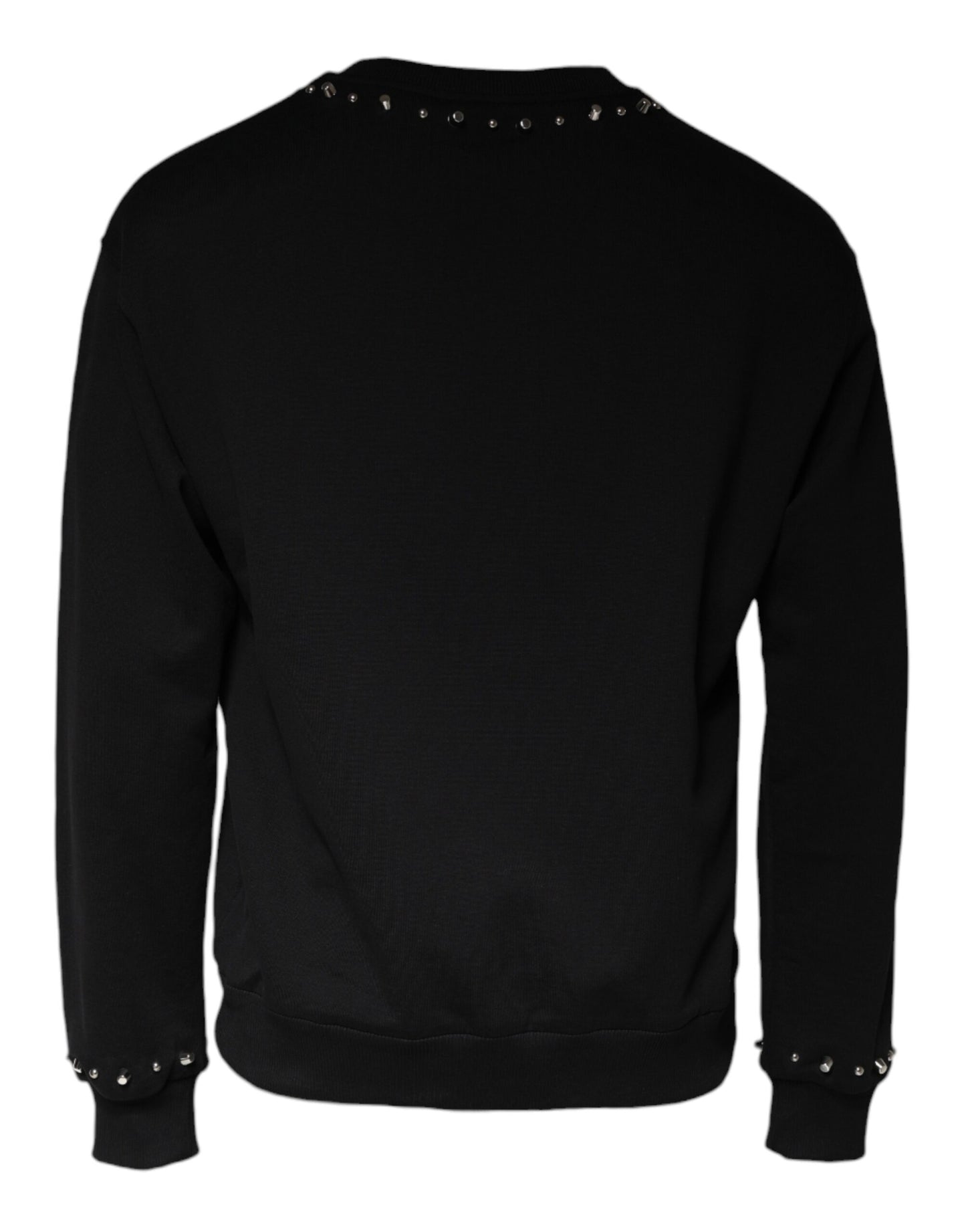 Dolce & Gabbana – Schwarzes Pullover-Sweatshirt mit Logo und Nieten