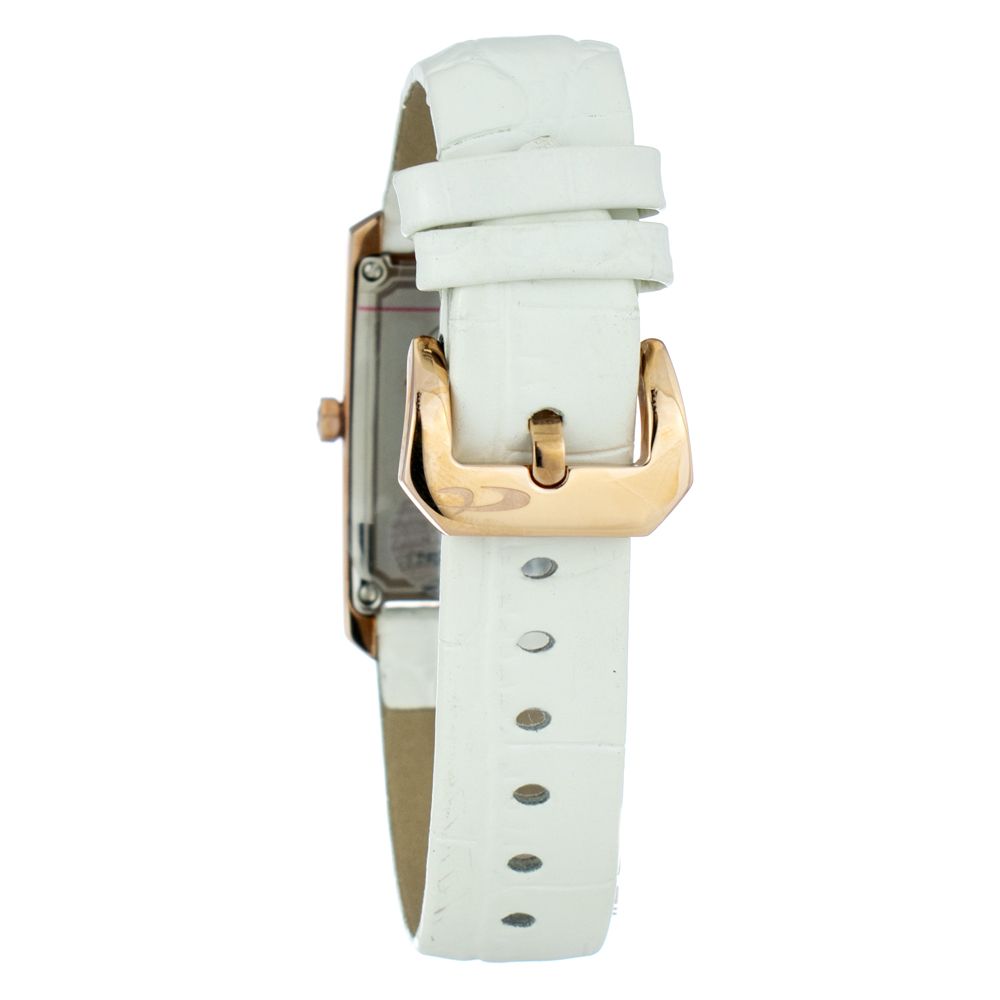 Chronotech-Uhr mit weißem Lederarmband