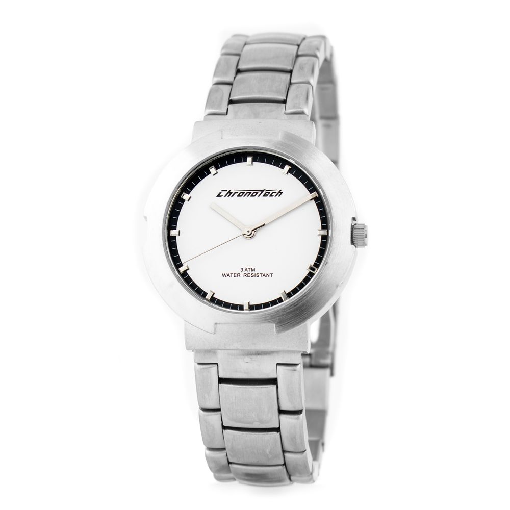 Chronotech Silberne Edelstahluhr