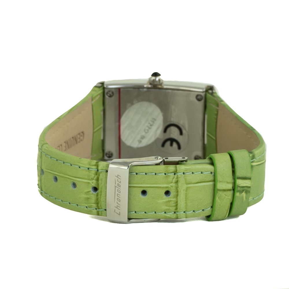 Chronotech Green Leather Dress Watch