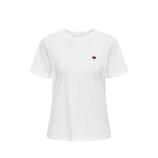 Jacqueline De Yong White Cotton T-Shirt
