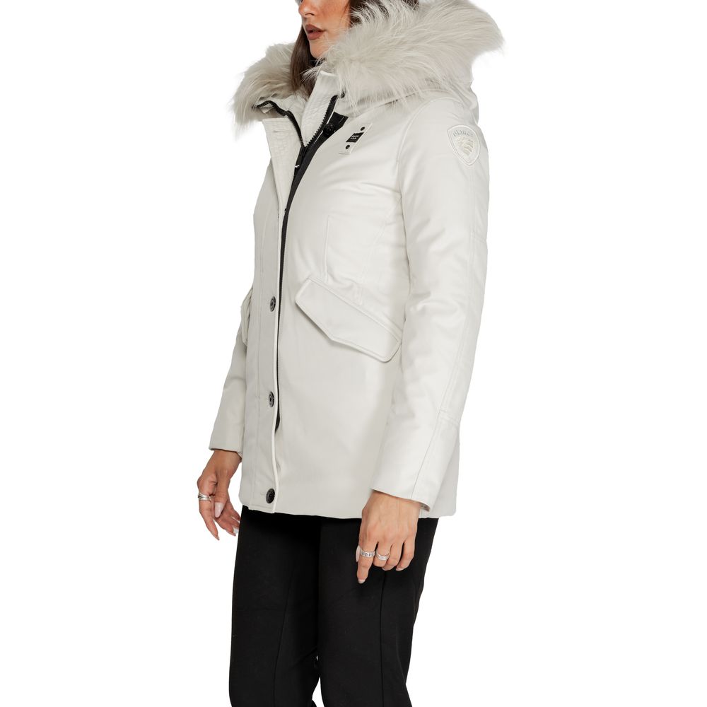 Blauer Weißer Polyesterparka