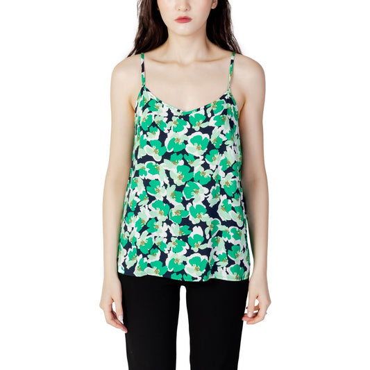Jacqueline De Yong Green Cotton Tank Top