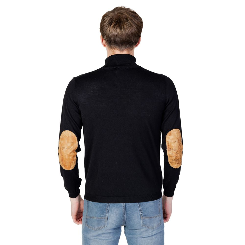 Alviero Martini Prima Classe Rollkragenpullover aus schwarzer Viskose