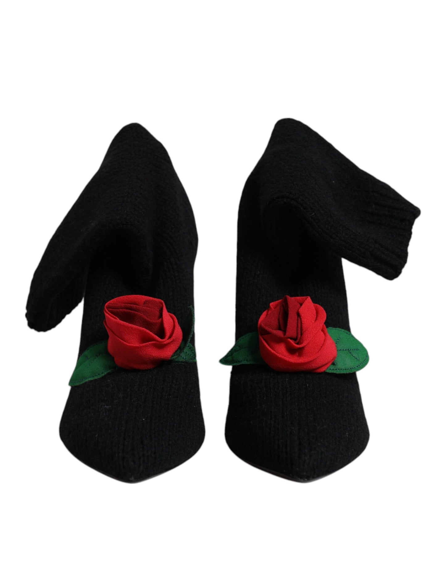 Dolce & Gabbana Schwarze Stiletto-Absätze, wadenlange Stiefel