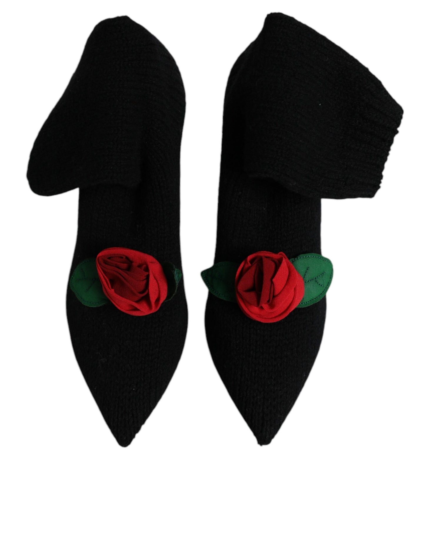 Dolce & Gabbana Schwarze Stiletto-Absätze, wadenlange Stiefel