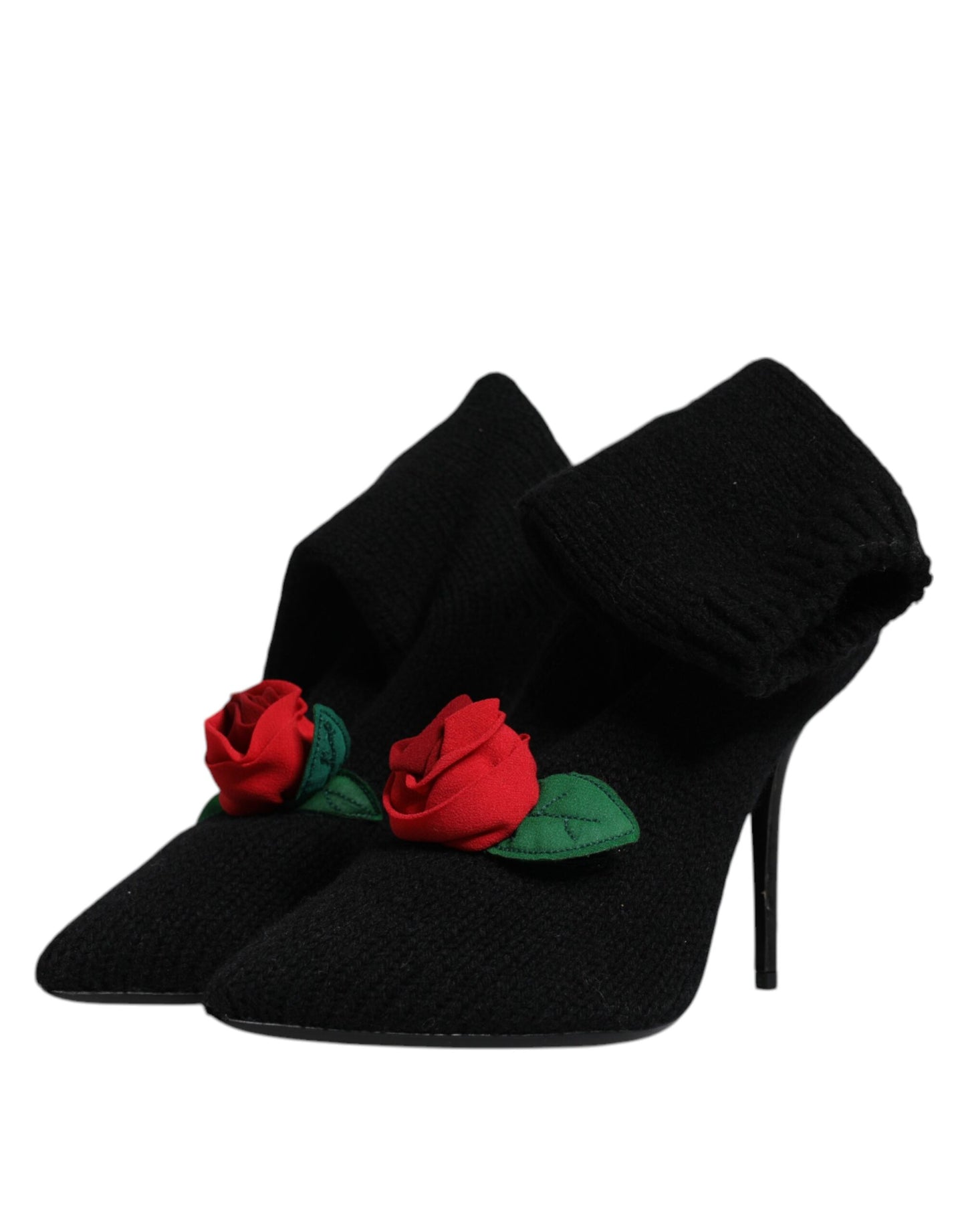 Dolce & Gabbana Schwarze Stiletto-Absätze, wadenlange Stiefel