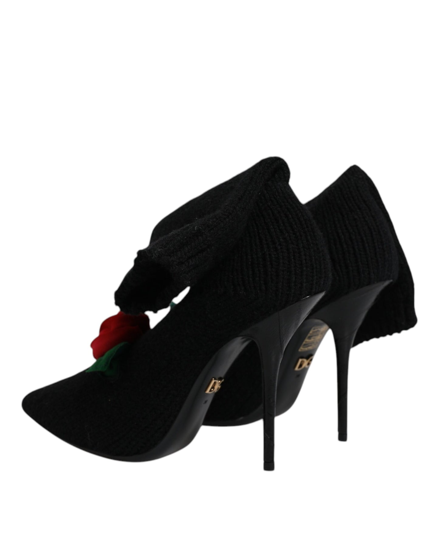 Dolce & Gabbana Schwarze Stiletto-Absätze, wadenlange Stiefel