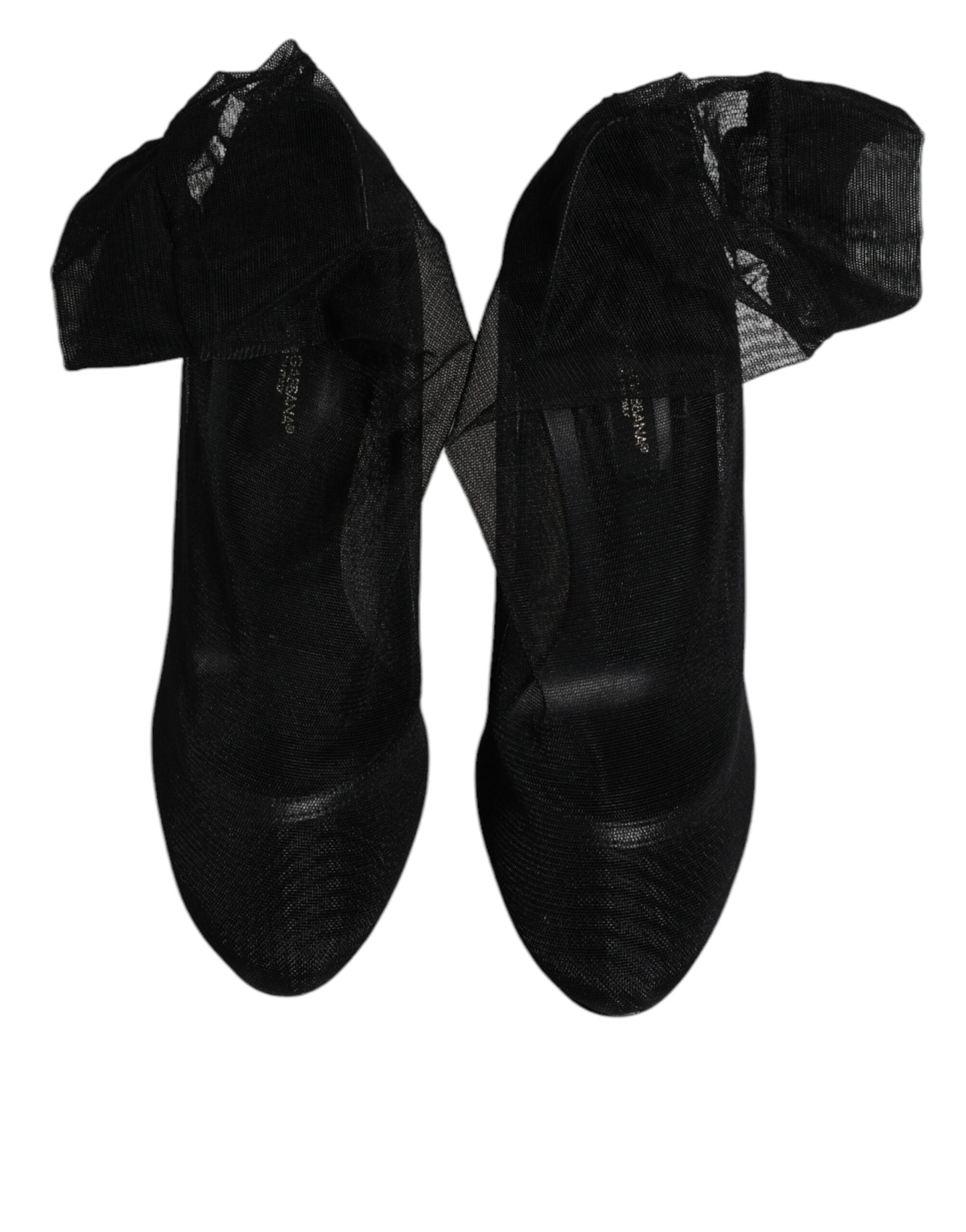 Dolce & Gabbana – Schwarze Stiefel im Sockenstil aus Nylonnetz