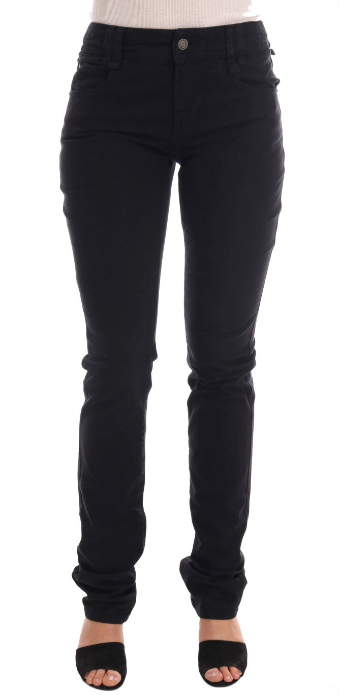 John Galliano – Schwarze Stretch-Jeans aus Baumwolldenim in normaler Passform