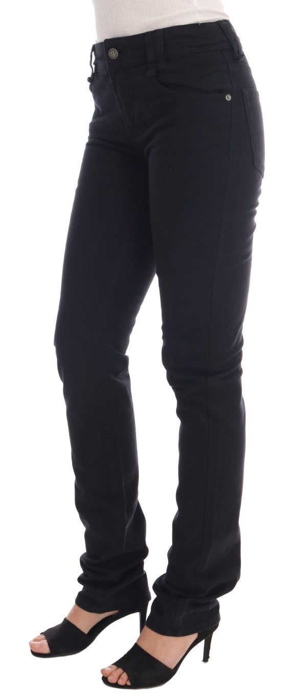 John Galliano – Schwarze Stretch-Jeans aus Baumwolldenim in normaler Passform