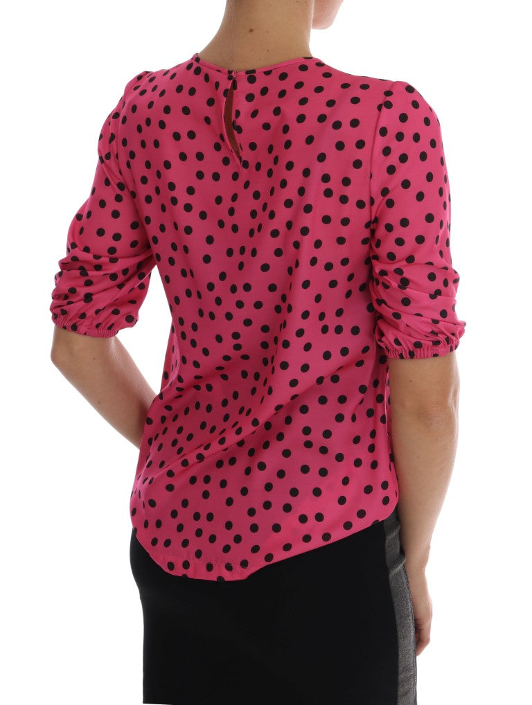 Dolce & Gabbana – Seidenbluse mit rosa Punkten