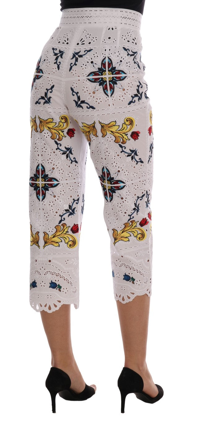 Dolce & Gabbana – mehrfarbige Caprihose mit Majolika-Ausschnitt