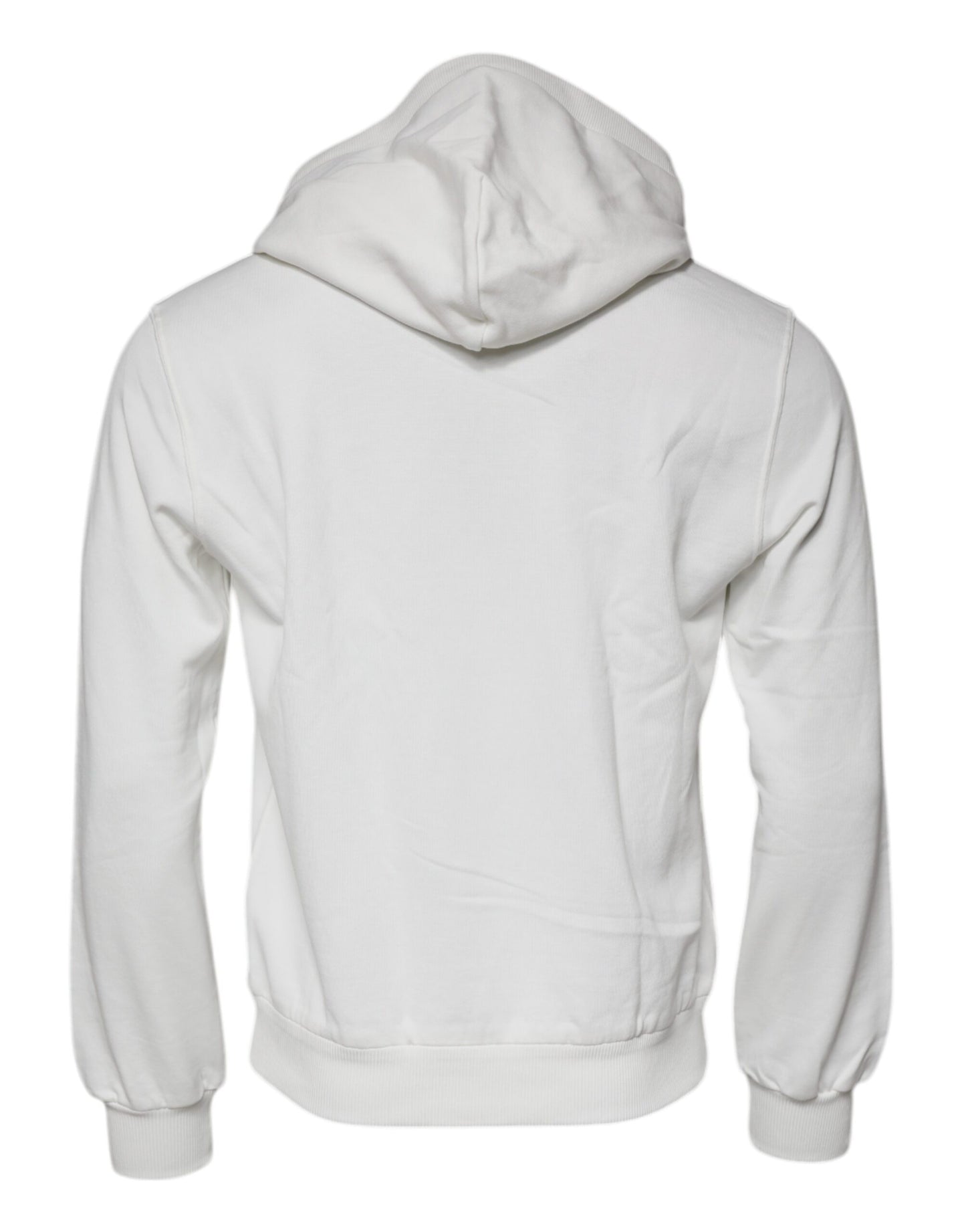 Dolce & Gabbana Weißer Caesar-Kapuzenpullover aus Baumwolle