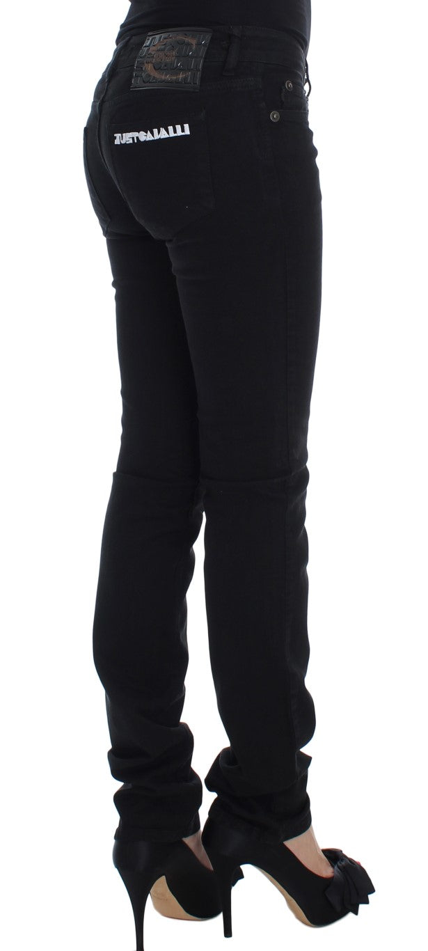 Cavalli – Schwarze Slim-Skinny-Fit-Jeans aus Baumwollstretch