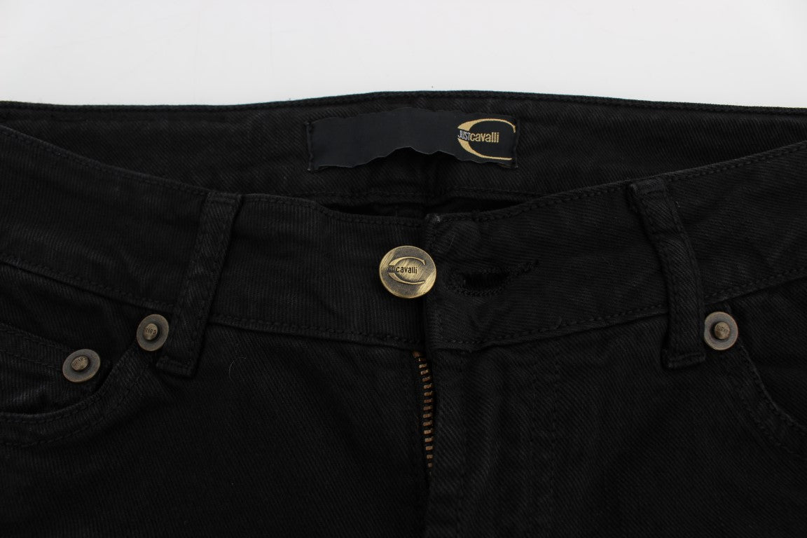 Cavalli – Schwarze Slim-Skinny-Fit-Jeans aus Baumwollstretch