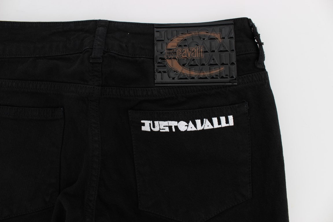 Cavalli – Schwarze Slim-Skinny-Fit-Jeans aus Baumwollstretch